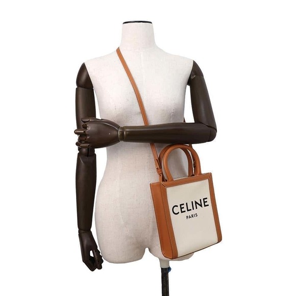 Celine Vertical Cover Mini Logo Leather Handbag - Picture 5 of 11